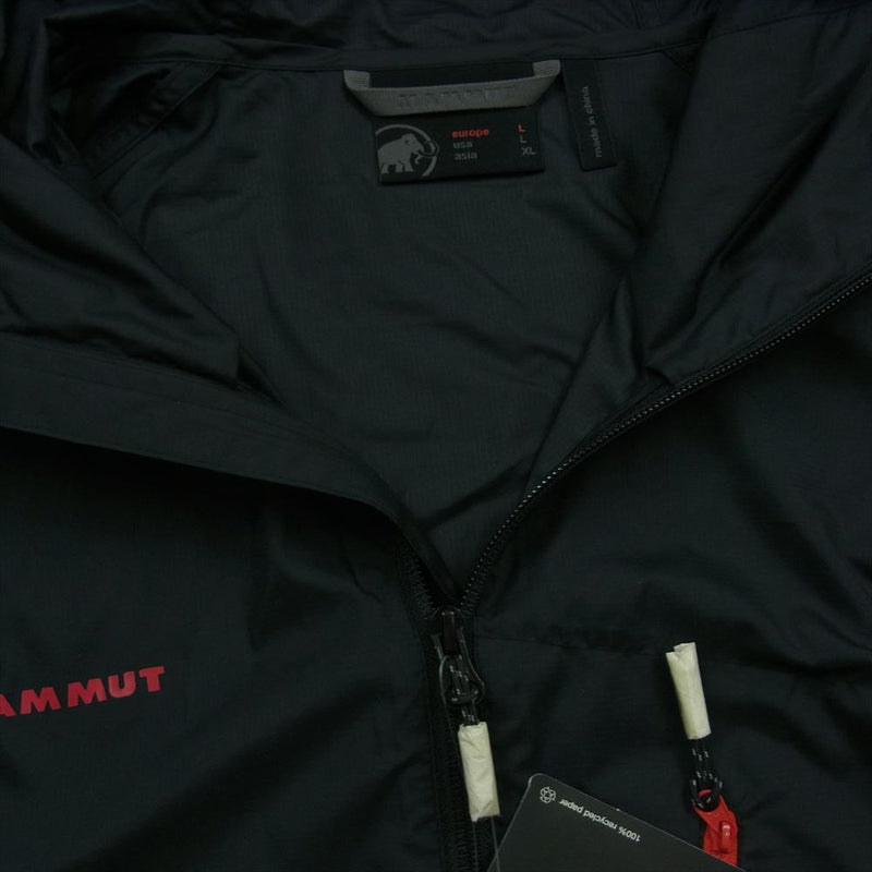 Mammut マムート 1010-09200 SALOBER Jacket サロバー フード付き ロゴ ジャケット ブラック系 レッド系 L【極上美品】【中古】