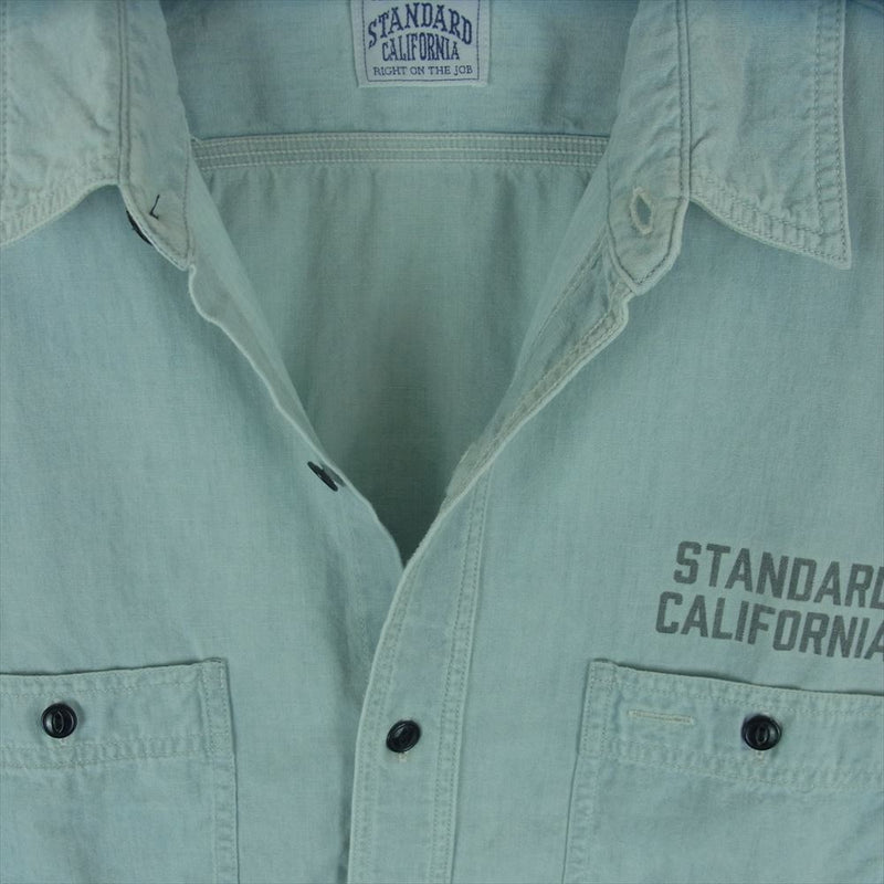 STANDARD CALIFORNIA スタンダードカリフォルニア SD Chambray Shirt indigo シャンブレー 長袖 シャツ インディゴブルー系 M【極上美品】【中古】