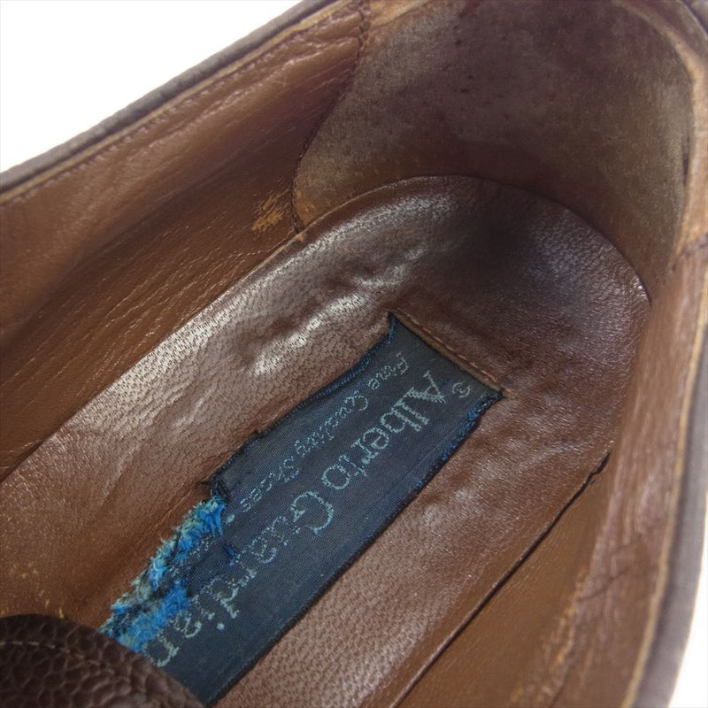 アルベルトガルディアーニ シボ革 レザー シューズ 革靴 ダークブラウン系 44【中古】