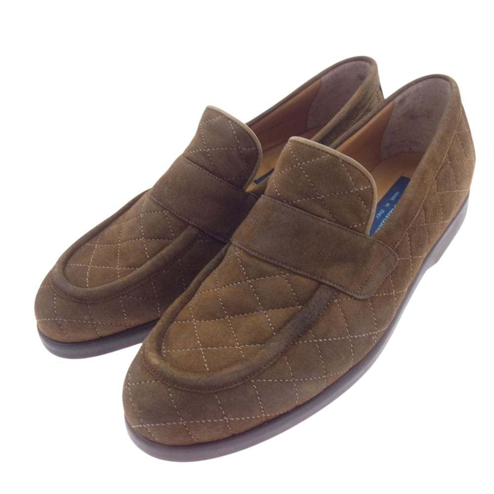 アルベルトガルディアーニ 2992 キルティング スエード ローファー シューズ ブラウン系 42【中古】
