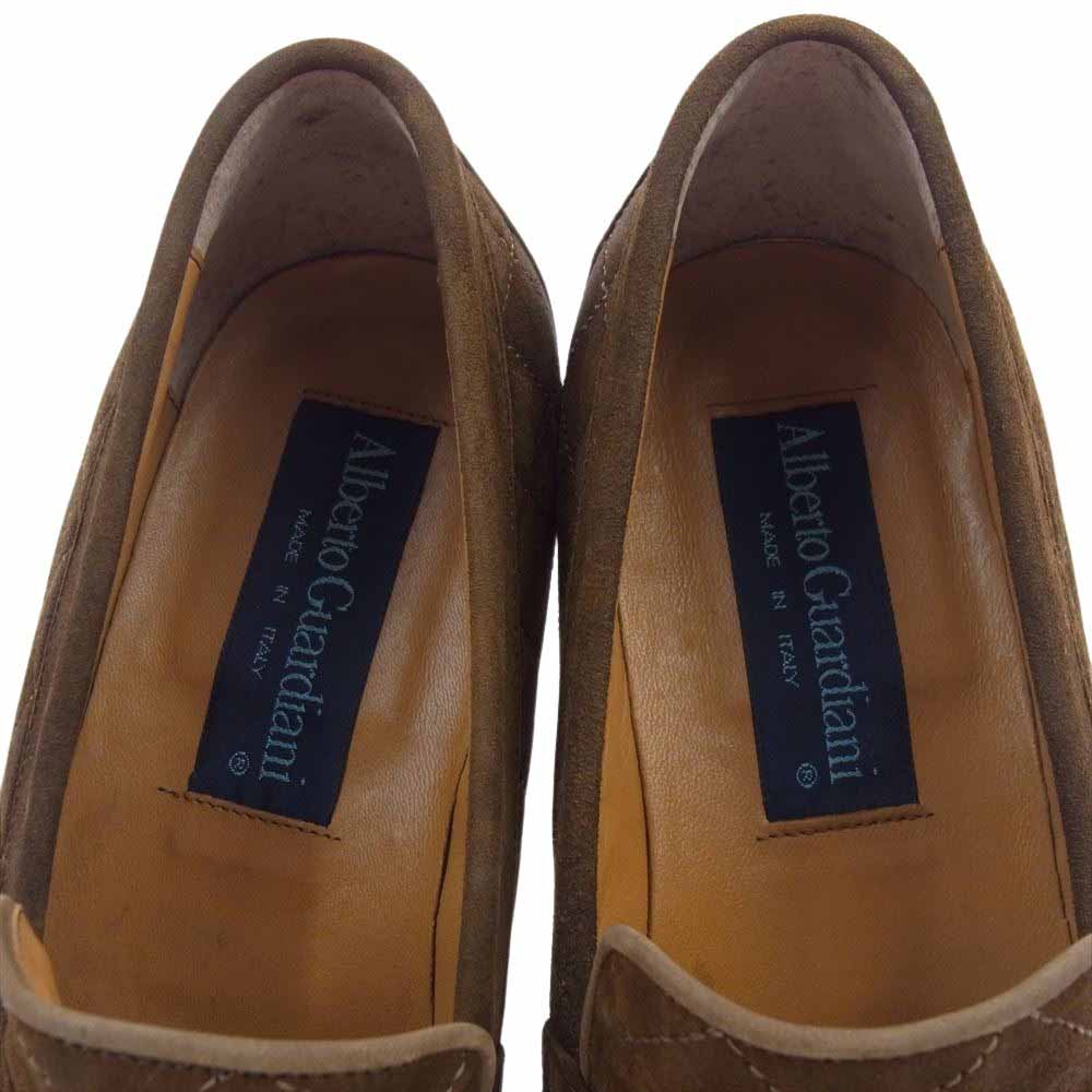 アルベルトガルディアーニ 2992 キルティング スエード ローファー シューズ ブラウン系 42【中古】