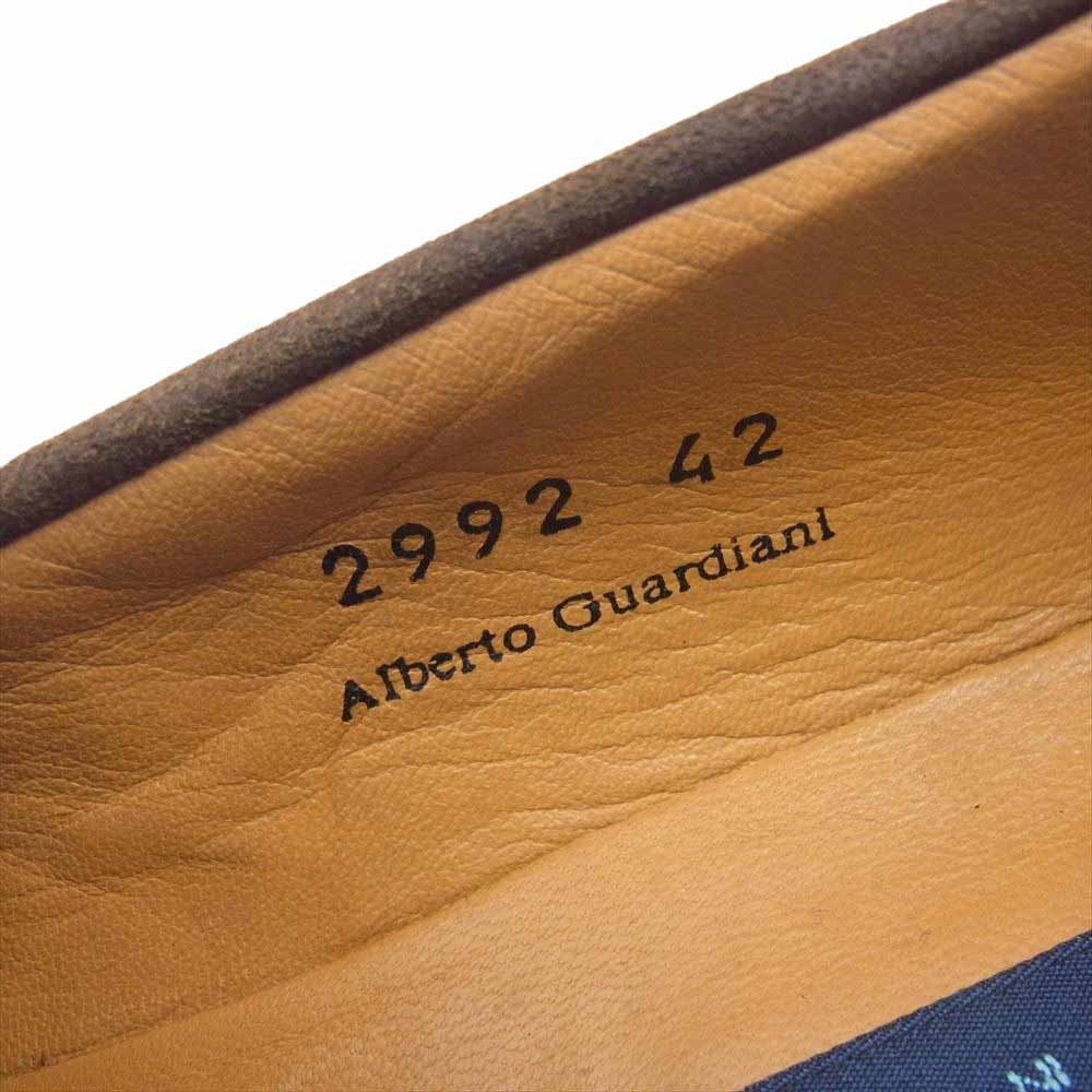 アルベルトガルディアーニ 2992 キルティング スエード ローファー シューズ ブラウン系 42【中古】