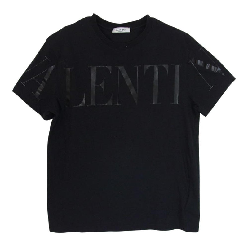 VALENTINO ヴァレンティノ 0000026660 01 ロゴプリント 丸首 クルーネック 半袖 Tシャツ ブラック系 XS【中古】