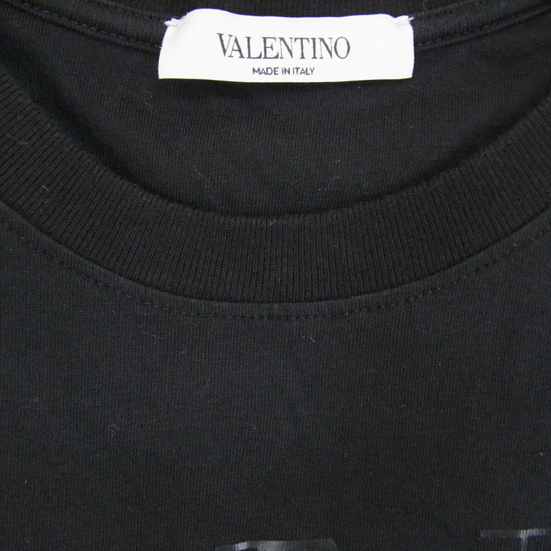 VALENTINO ヴァレンティノ 0000026660 01 ロゴプリント 丸首 クルーネック 半袖 Tシャツ ブラック系 XS【中古】