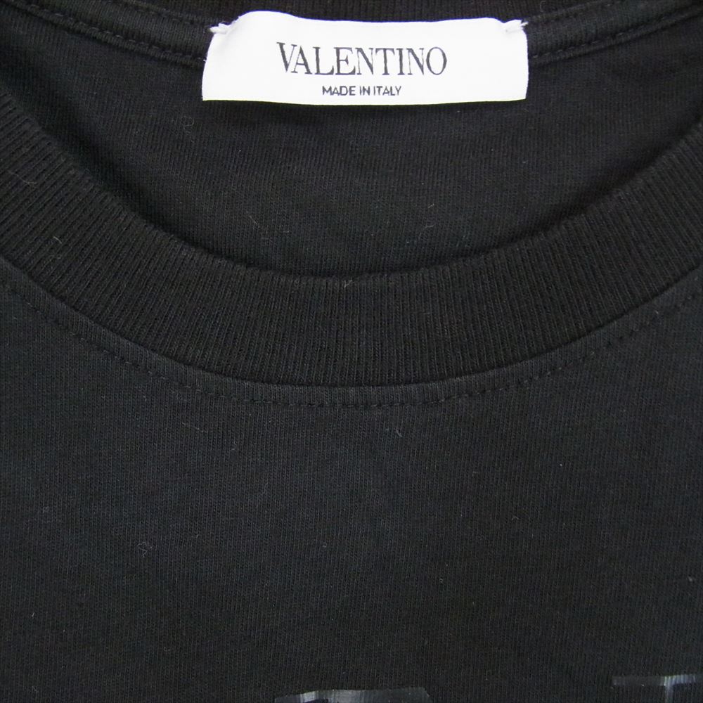 VALENTINO ヴァレンティノ 0000026660 01 ロゴプリント 丸首 クルーネック 半袖 Tシャツ ブラック系 XS【中古】