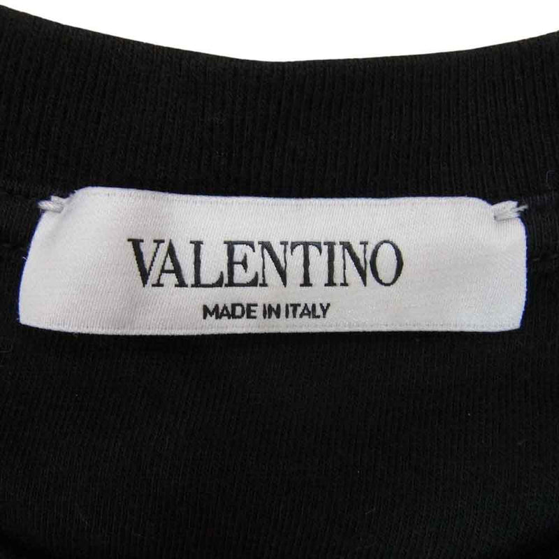 VALENTINO ヴァレンティノ 0000026660 01 ロゴプリント 丸首 クルーネック 半袖 Tシャツ ブラック系 XS【中古】