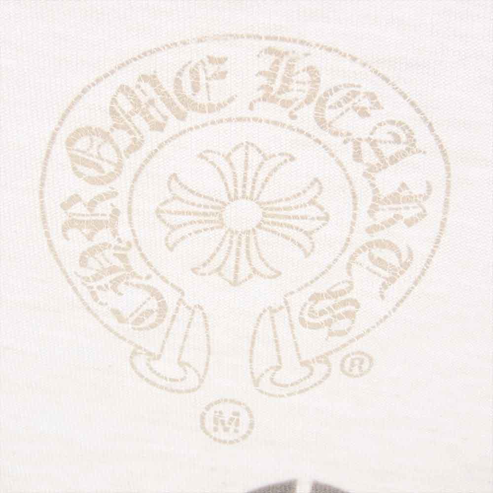 CHROME HEARTS クロムハーツ（原本無） スクロールラベル バック CHプラス プリント 長袖 ポケット付き Tシャツ カットソー ホワイト系 M【中古】