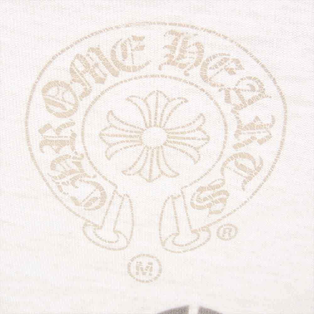 CHROME HEARTS クロムハーツ（原本無） スクロールラベル バック CHプラス プリント 長袖 ポケット付き Tシャツ カットソー ホワイト系 M【中古】