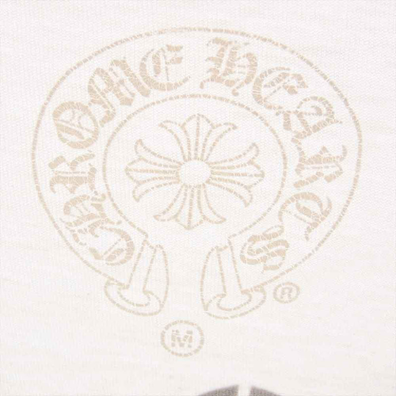 CHROME HEARTS クロムハーツ（原本無） スクロールラベル バック CHプラス プリント 長袖 ポケット付き Tシャツ カットソー ホワイト系 M【中古】