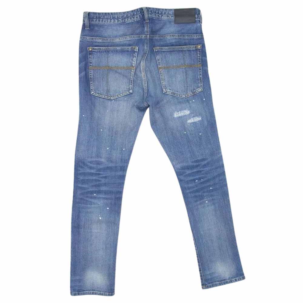 NUMBER(N)INE ナンバーナイン × 1PIU1UGUALE3 RELAX ウノピュウウノウグァーレトレ リペア ダメージ 加工 ストレート デニム パンツ インディゴブルー系 L【中古】