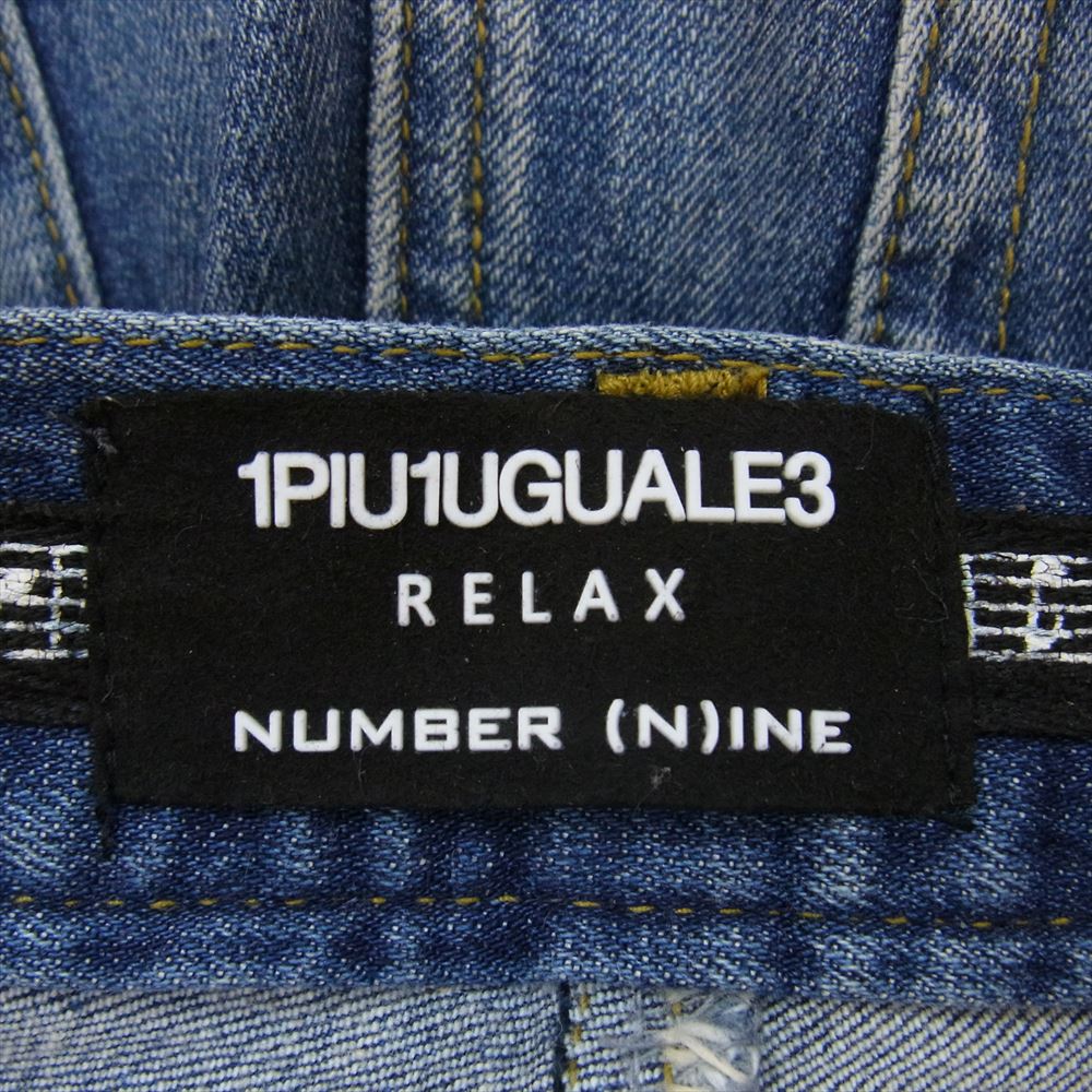 NUMBER(N)INE ナンバーナイン × 1PIU1UGUALE3 RELAX ウノピュウウノウグァーレトレ リペア ダメージ 加工 ストレート デニム パンツ インディゴブルー系 L【中古】