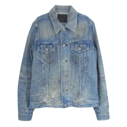 ISAMUKATAYAMA BACKLASH イサムカタヤマバックラッシュ 1308-04 13oz 13オンス カーフスエード ストレッチ デニム ジャケット インディゴブルー系 L【中古】