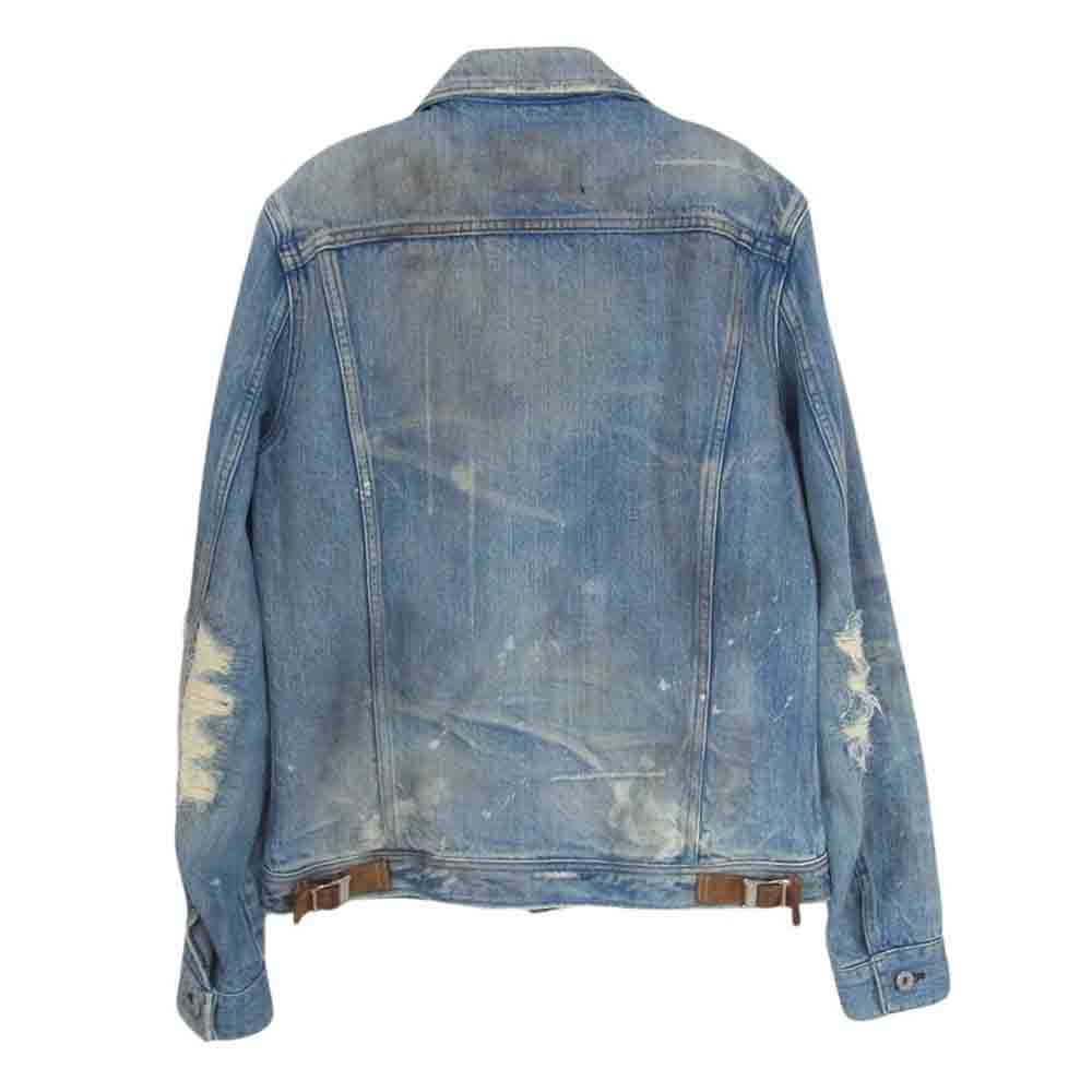 ISAMUKATAYAMA BACKLASH イサムカタヤマバックラッシュ 1308-04 13oz 13オンス カーフスエード ストレッチ デニム ジャケット インディゴブルー系 L【中古】