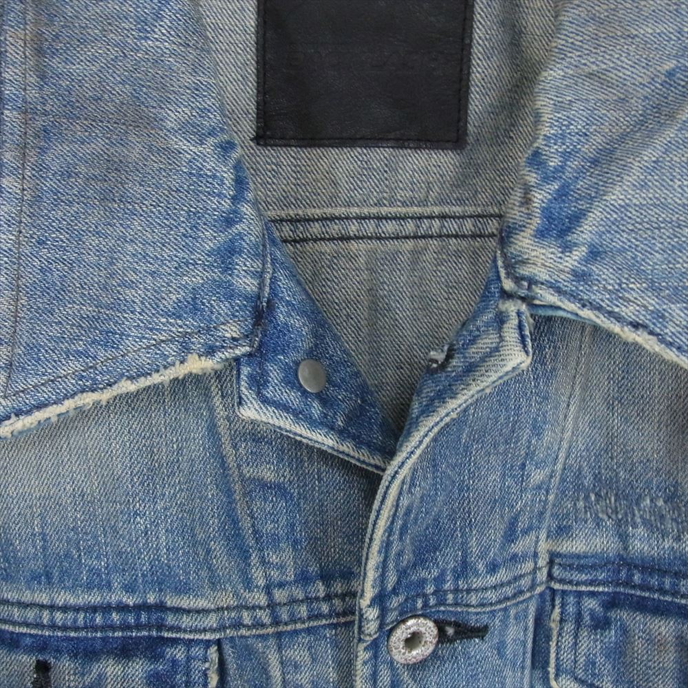 ISAMUKATAYAMA BACKLASH イサムカタヤマバックラッシュ 1308-04 13oz 13オンス カーフスエード ストレッチ デニム ジャケット インディゴブルー系 L【中古】
