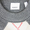 BURBERRY LONDON バーバリー ロンドン アーガイル柄 カット アウト ニット セーター グレー系 M【中古】
