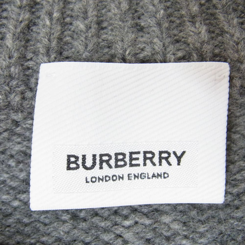 BURBERRY LONDON バーバリー ロンドン アーガイル柄 カット アウト ニット セーター グレー系 M【中古】