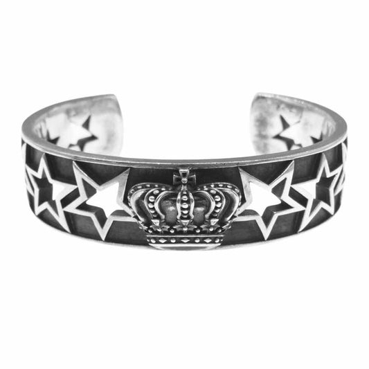 Justin Davis ジャスティンデイビス SBJ811 購入証明書付属 BLACK STAR ブラック スター バングル アクセサリー Mサイズ シルバー系【中古】