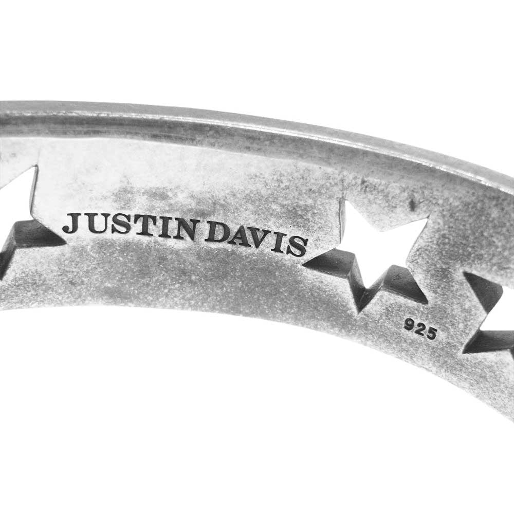 Justin Davis ジャスティンデイビス SBJ811 購入証明書付属 BLACK STAR ブラック スター バングル アクセサリー Mサイズ シルバー系【中古】