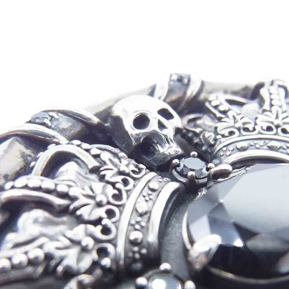 Justin Davis ジャスティンデイビス SGJ500 クラウン スカル シルバー ベルト バックル ストーン シルバー系【中古】