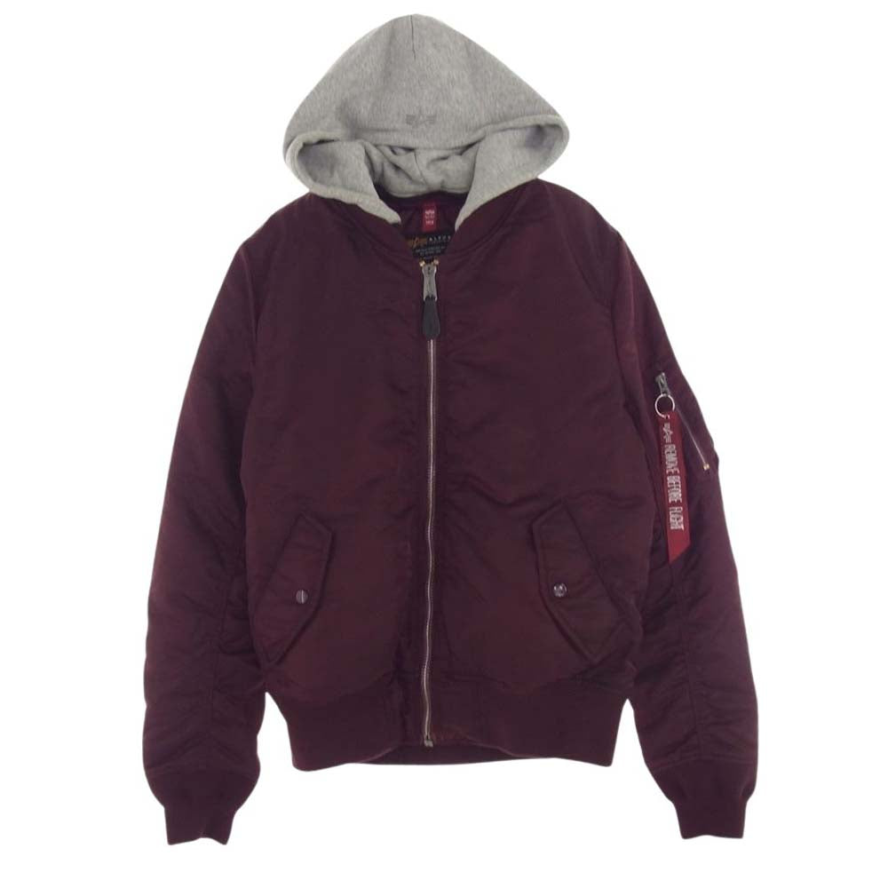 ALPHA アルファ TA0130-231 MA-1 フード付き フライト ジャケット ワインレッド系 M【中古】