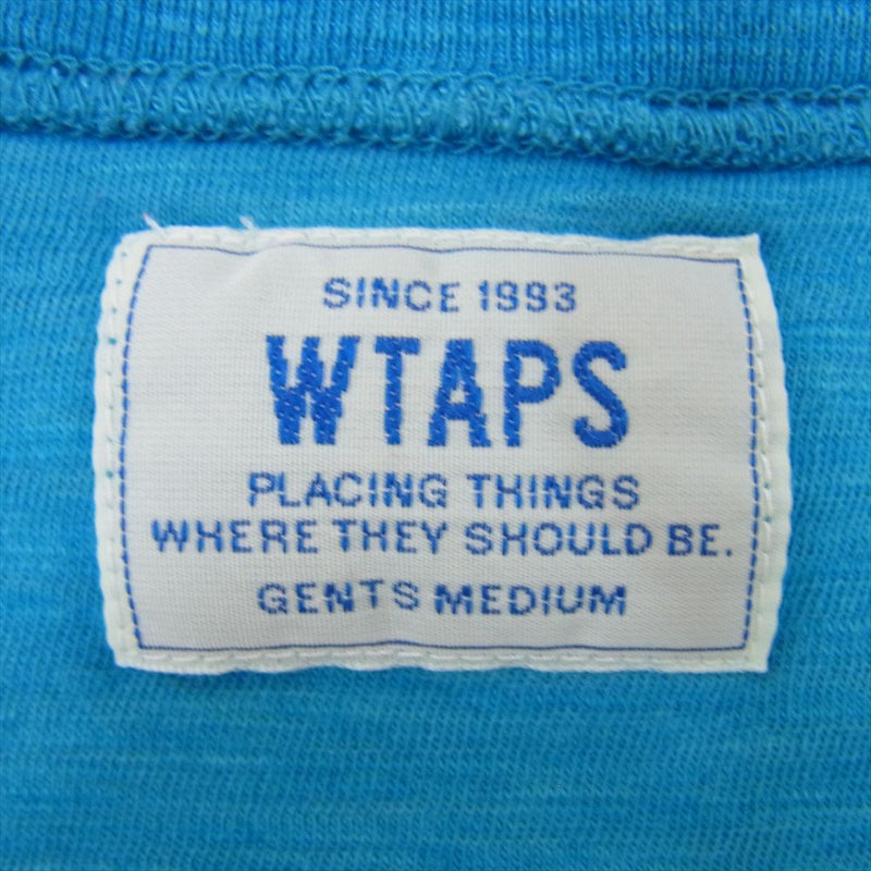 WTAPS ダブルタップス 141ATDT-CSM04  Vネック 半袖 Tシャツ カットソー ブルー ブルー系 M【中古】