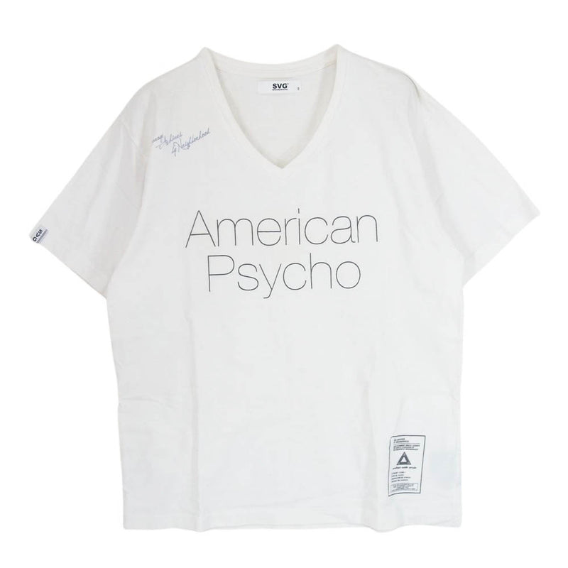 NEIGHBORHOOD ネイバーフッド American Psycho SVG アメリカンサイコ Vネック 半袖 Tシャツ カットソー ホワイト系 2【中古】