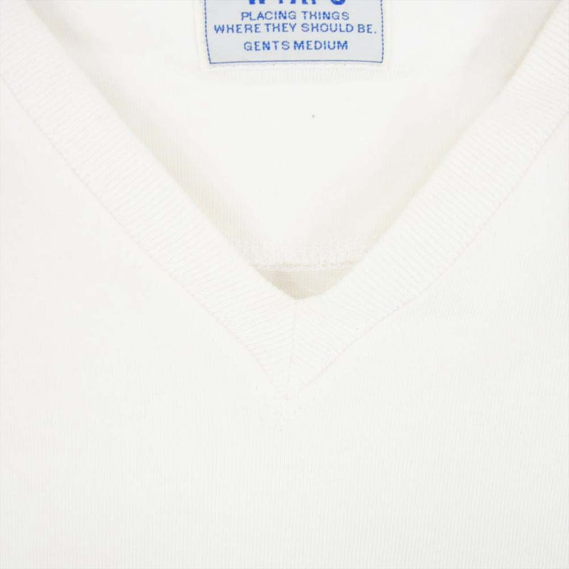 WTAPS ダブルタップス 131ATDT-CSM07  Vネック 半袖 Tシャツ カットソー ホワイト系 M【中古】