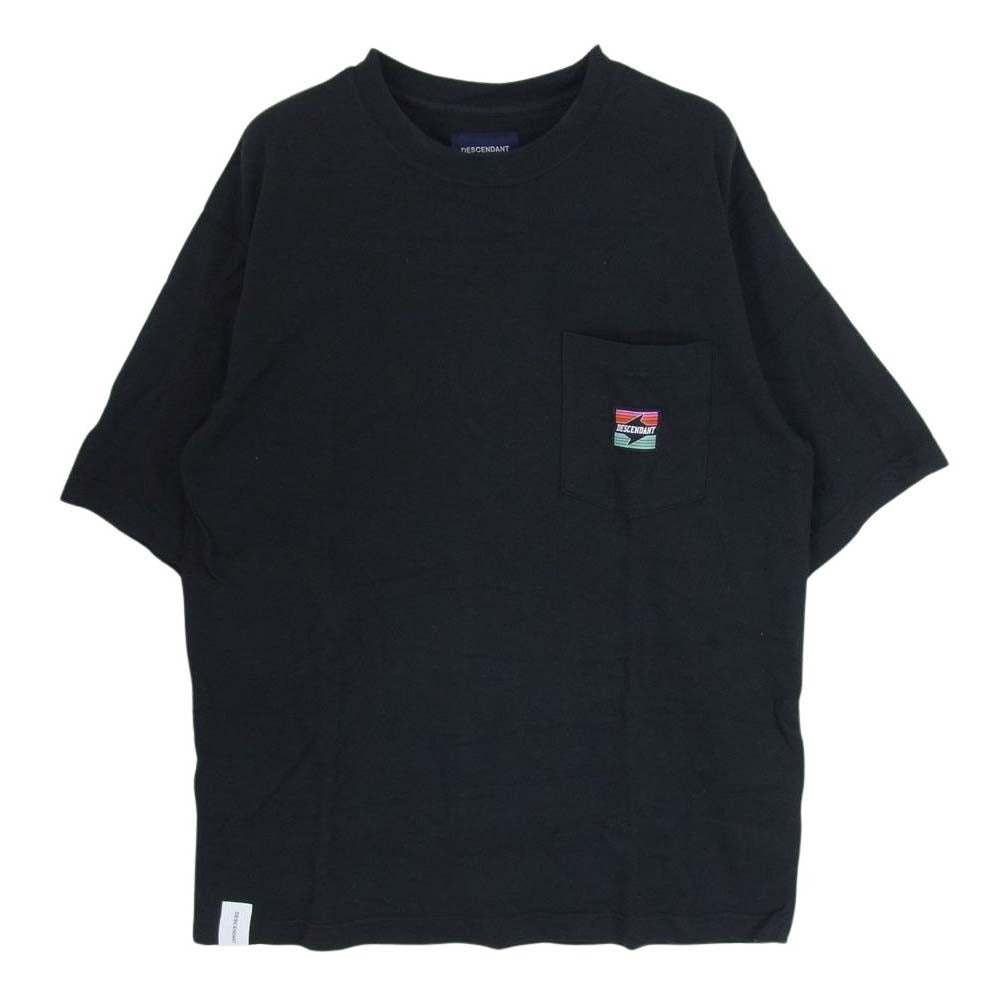 DESCENDANT ディセンダント ポケット付き ロゴ クルーネック 半袖 Tシャツ ブラック系 1【中古】