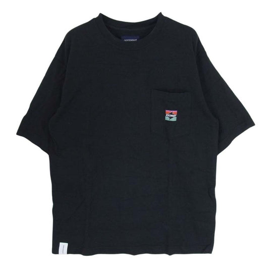 DESCENDANT ディセンダント ポケット付き ロゴ クルーネック 半袖 Tシャツ ブラック系 1【中古】