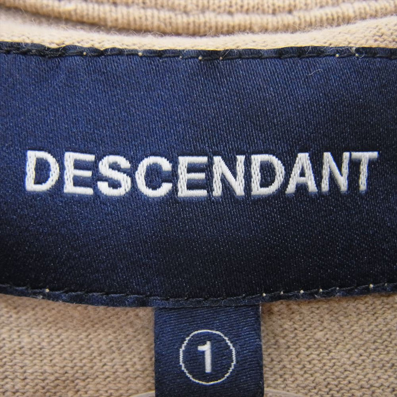 DESCENDANT ディセンダント 19SS バックフロッキープリント 長袖 Tシャツ ロンT カットソー カーキ系 1【中古】