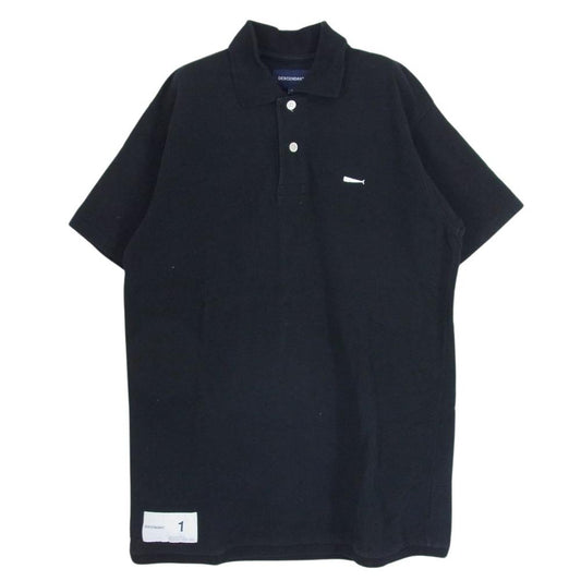 DESCENDANT ディセンダント CACHALOT POLO SS コットン鹿の子 半袖 ポロシャツ ブラック系 1【中古】