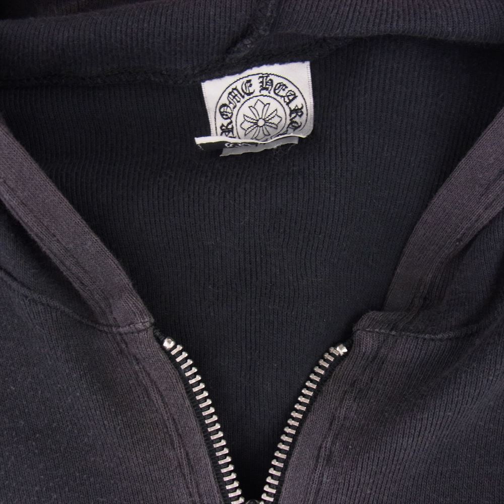 CHROME HEARTS クロムハーツ（原本無） ダガージップ ホースシュー  バックプリント フルジップパーカー  グレー系 M【中古】