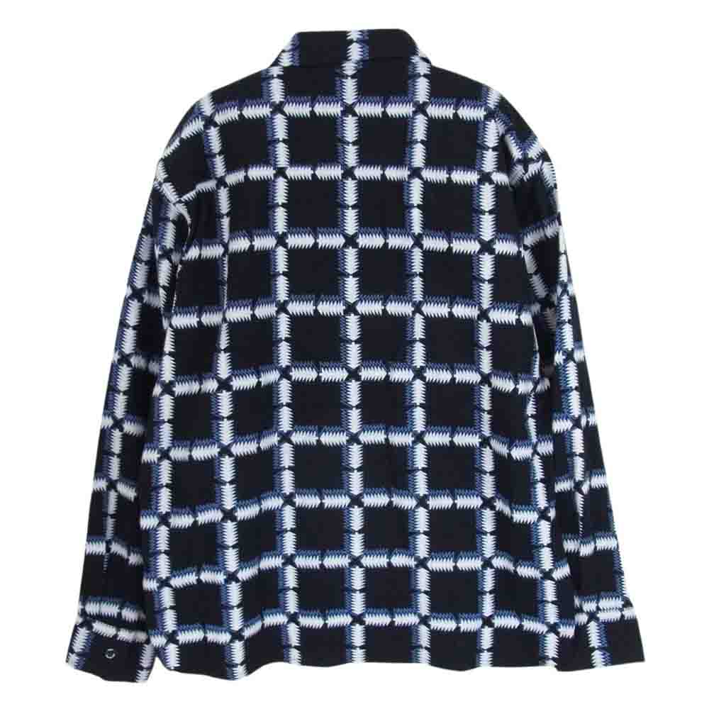 RATS ラッツ NATIVE PRINT FLANNEL SHIRT ORANGE ネイティブ プリント フランネル 長袖 シャツ ブルー ブラック系 M【極上美品】【中古】