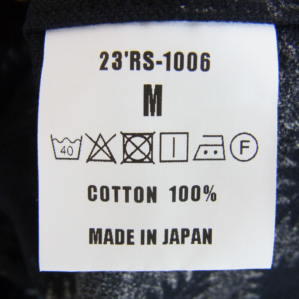 RATS ラッツ NATIVE PRINT FLANNEL SHIRT ORANGE ネイティブ プリント フランネル 長袖 シャツ ブルー ブラック系 M【極上美品】【中古】