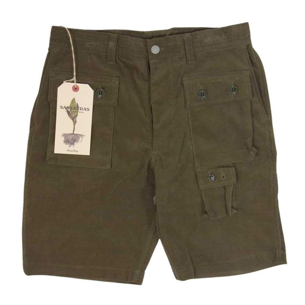 SASAFRAS ササフラス SF-201666 G.D.U PANTS 1/2 20W CORD コーデュロイ カーゴ パンツ カーキ系 M【新古品】【未使用】【中古】