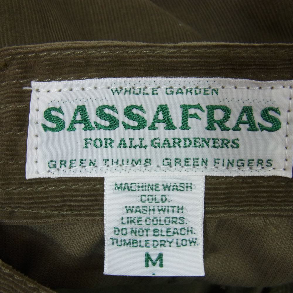 SASAFRAS ササフラス SF-201666 G.D.U PANTS 1/2 20W CORD コーデュロイ カーゴ パンツ カーキ系 M【新古品】【未使用】【中古】