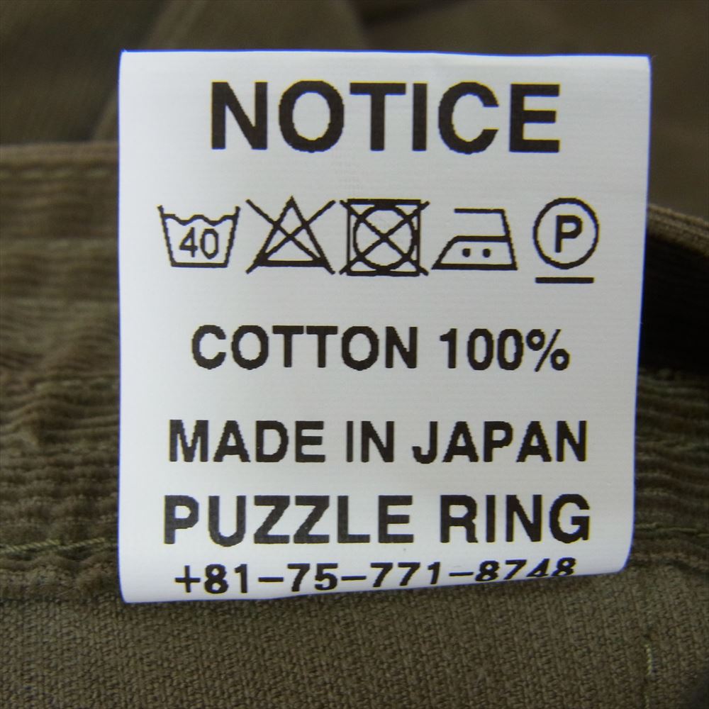 SASAFRAS ササフラス SF-201666 G.D.U PANTS 1/2 20W CORD コーデュロイ カーゴ パンツ カーキ系 M【新古品】【未使用】【中古】