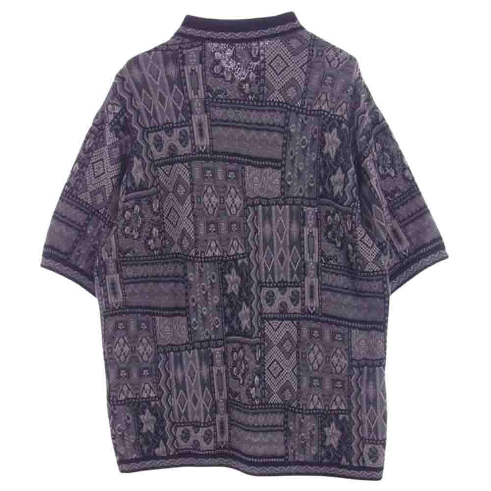 Supreme シュプリーム 20SS Patchwork Knit Zip Up Polo パッチワーク ニット ジップ アップ ポロシャツ ブラック系 グレー系 L【中古】