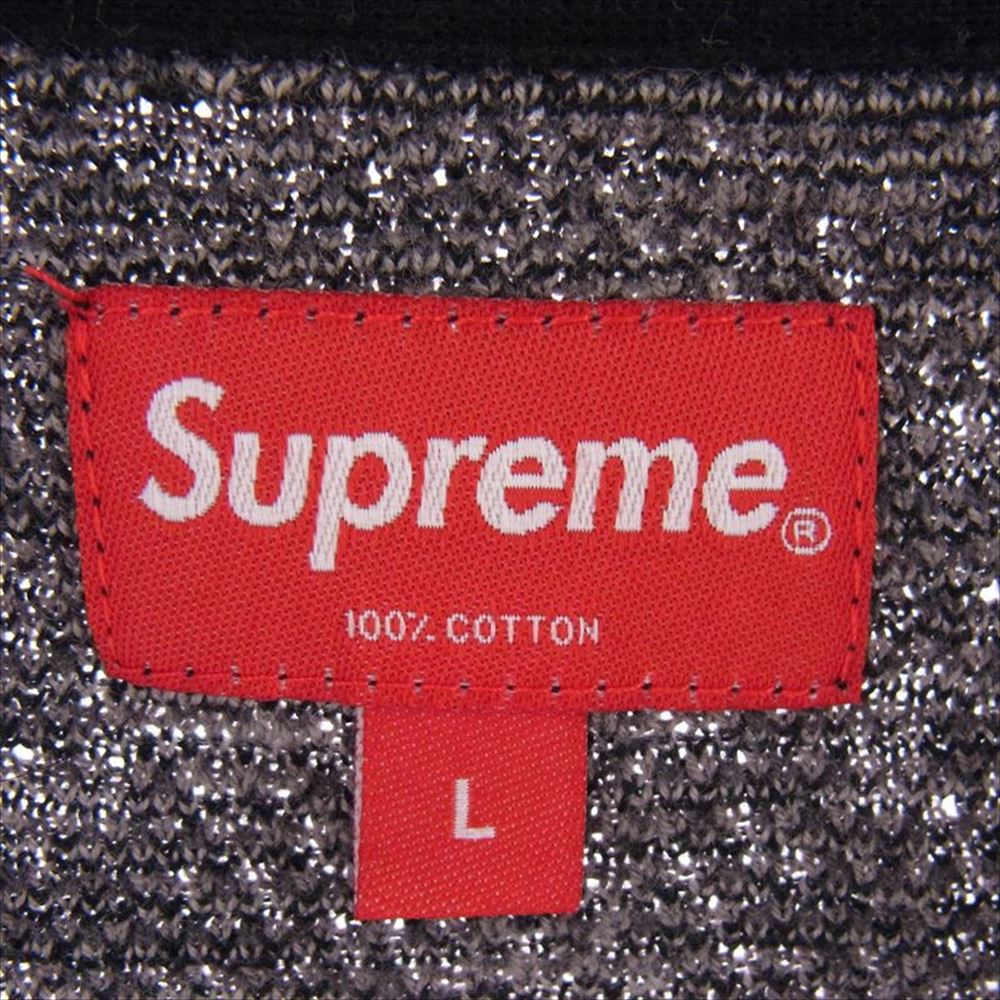 Supreme シュプリーム 20SS Patchwork Knit Zip Up Polo パッチワーク ニット ジップ アップ ポロシャツ ブラック系 グレー系 L【中古】