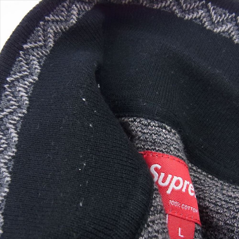 Supreme シュプリーム 20SS Patchwork Knit Zip Up Polo パッチワーク ニット ジップ アップ ポロシャツ ブラック系 グレー系 L【中古】