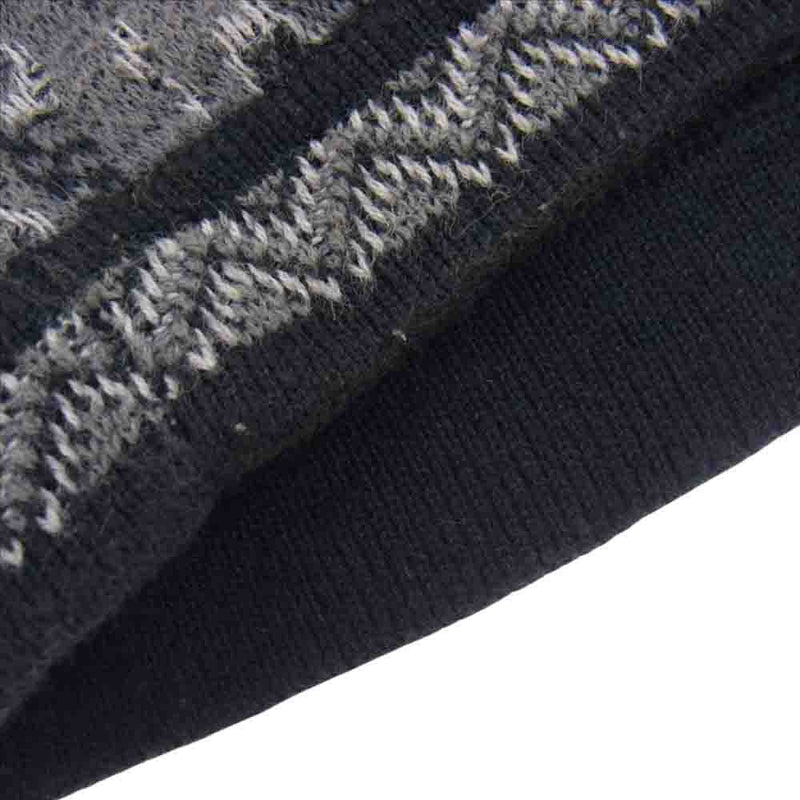 Supreme シュプリーム 20SS Patchwork Knit Zip Up Polo パッチワーク ニット ジップ アップ ポロシャツ ブラック系 グレー系 L【中古】