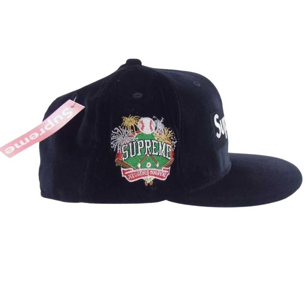 Supreme シュプリーム 22AW Velour Box Logo New Era ベロア ボックス ロゴ ニューエラ キャップ ブラック系 7 1/2【新古品】【未使用】【中古】