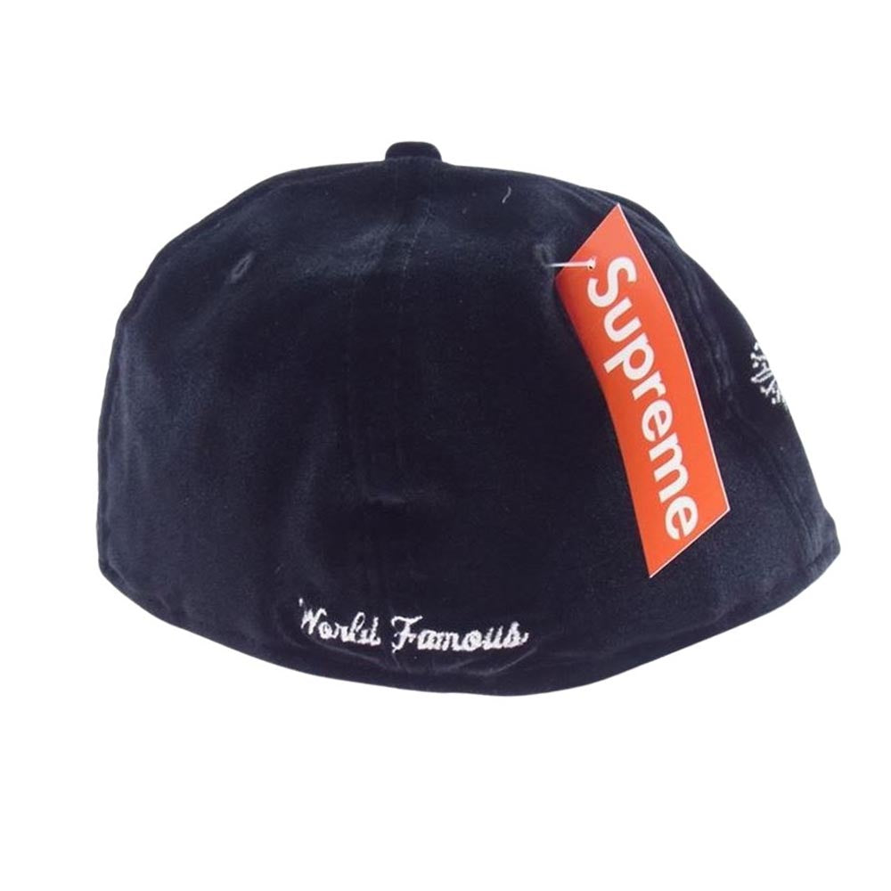 Supreme シュプリーム 22AW Velour Box Logo New Era ベロア ボックス ロゴ ニューエラ キャップ ブラック系 7 1/2【新古品】【未使用】【中古】