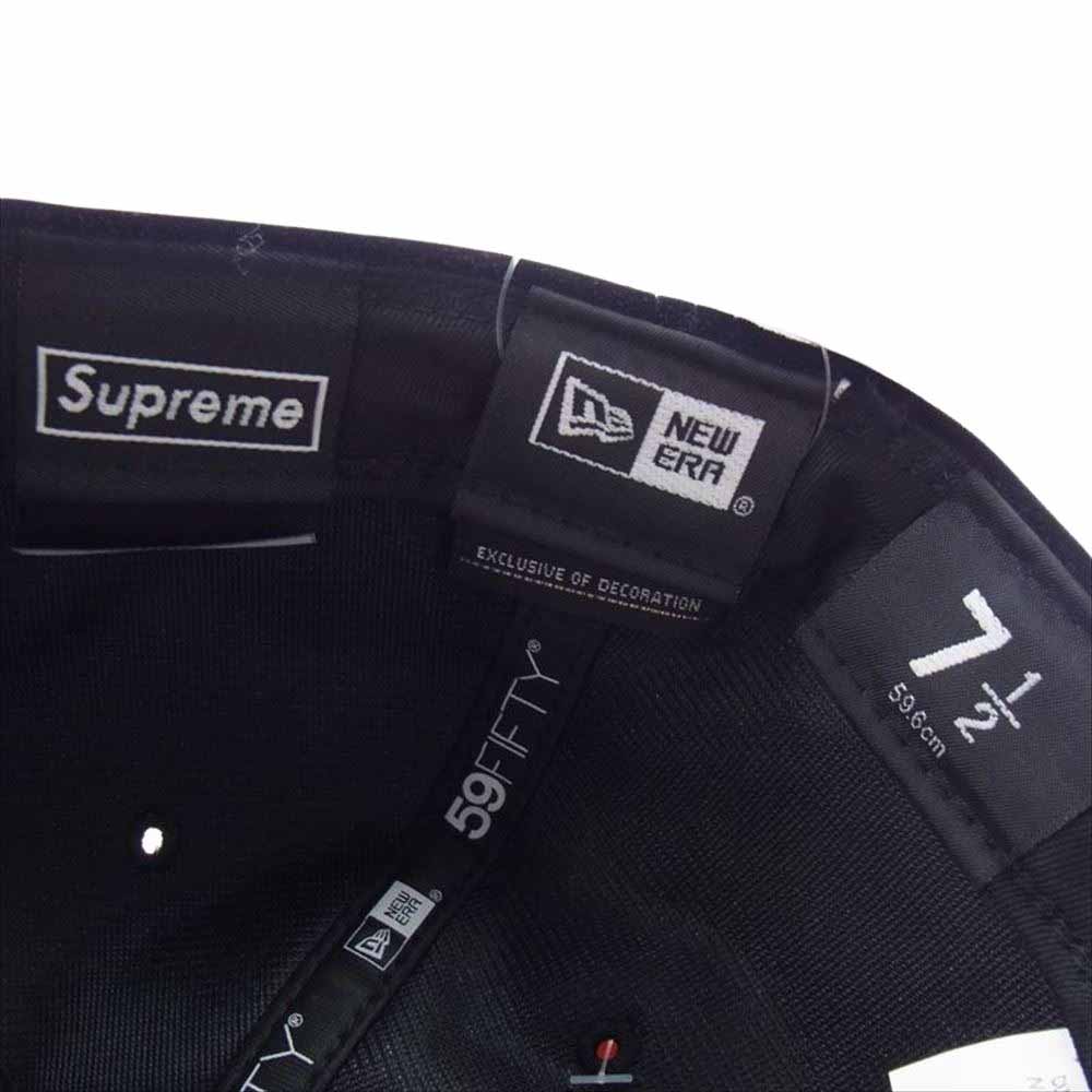 Supreme シュプリーム 22AW Velour Box Logo New Era ベロア ボックス ロゴ ニューエラ キャップ ブラック系 7 1/2【新古品】【未使用】【中古】