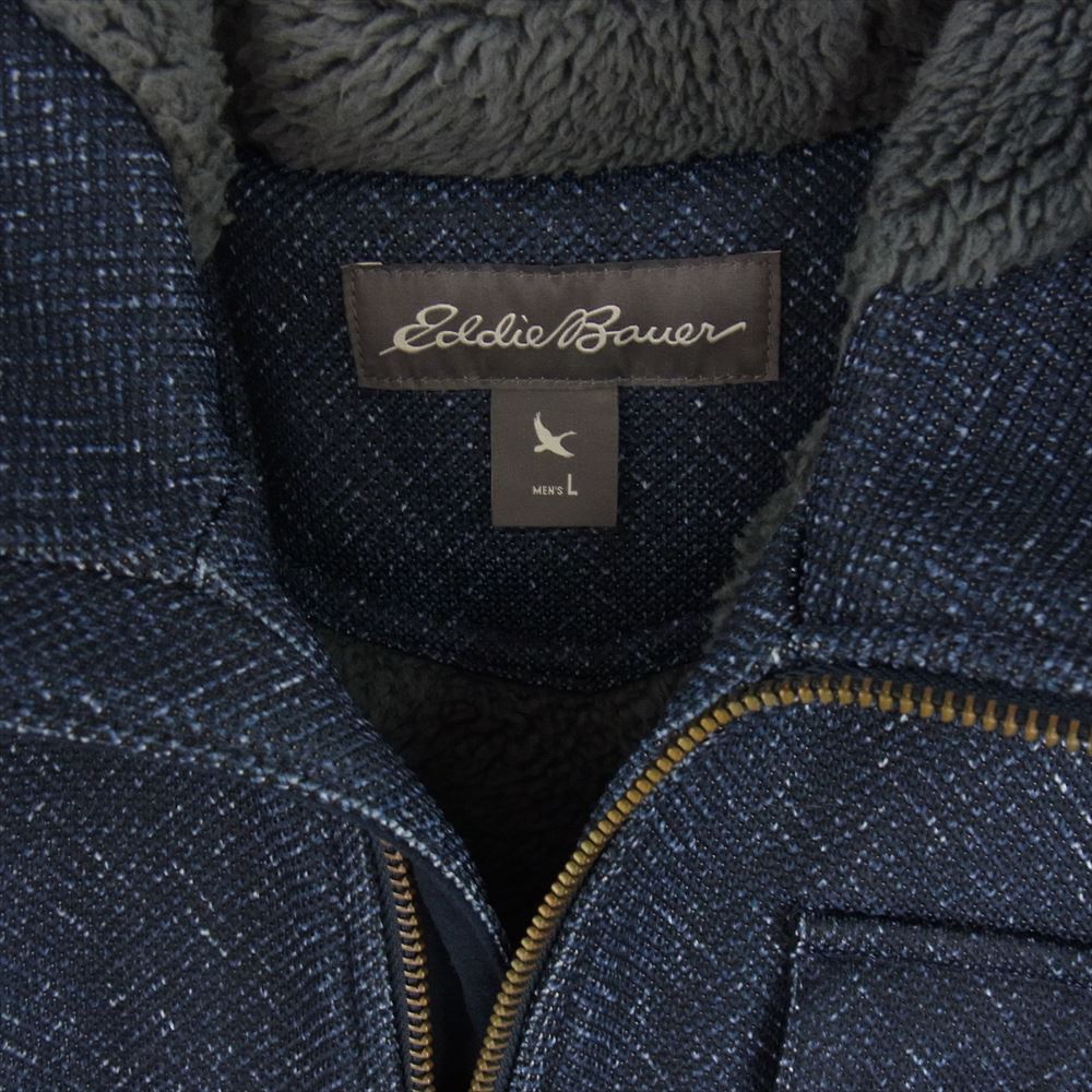 Eddie Bauer エディー・バウアー 裏地ボア フルジップ パーカー ネイビー系 L【中古】