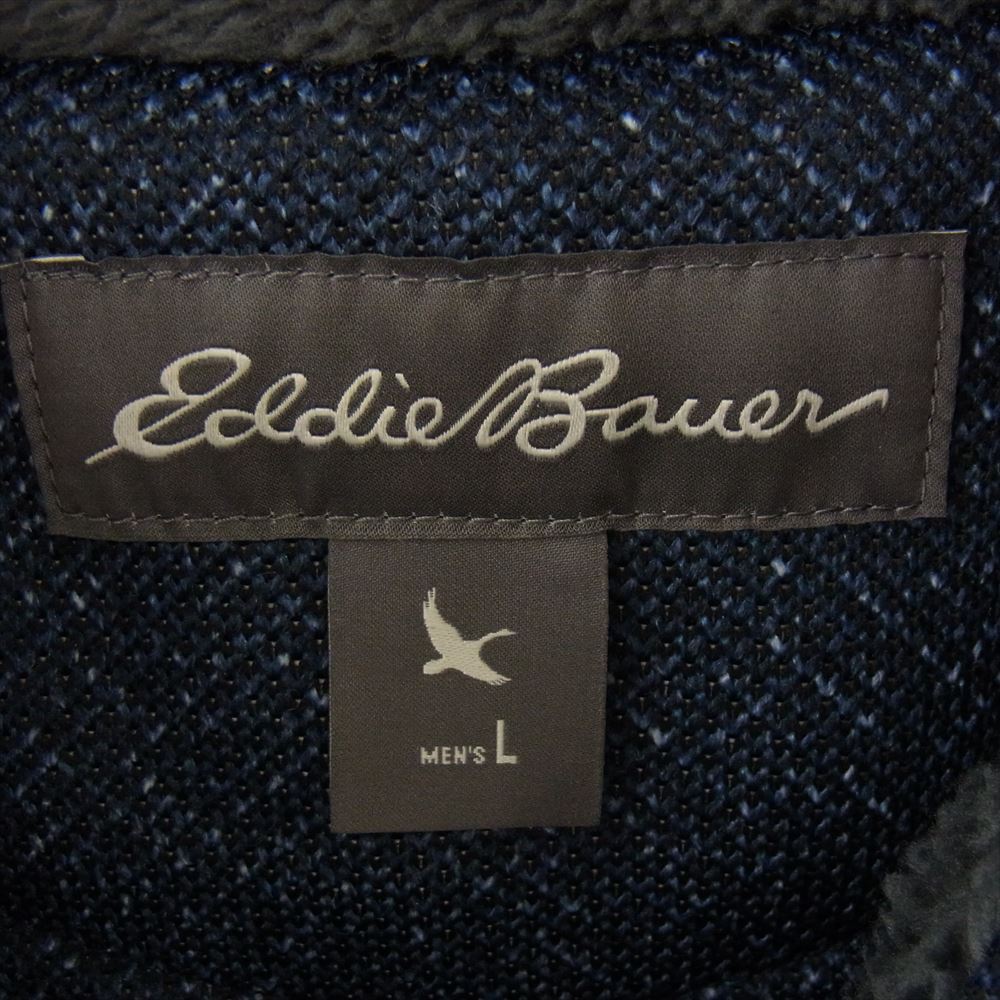 Eddie Bauer エディー・バウアー 裏地ボア フルジップ パーカー ネイビー系 L【中古】