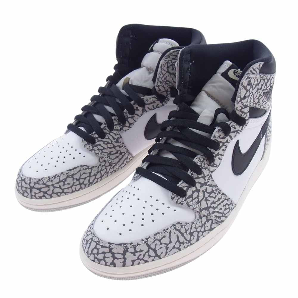 NIKE ナイキ DZ5485-052 Air Jordan 1 High OG White Cement エアジョーダン1 ハイ ホワイト セメント ホワイト系 グレー系 27.5cm【極上美品】【中古】