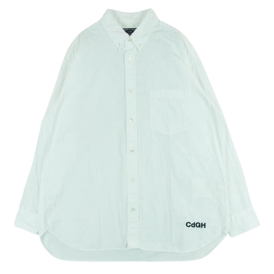 COMME des GARCONS HOMME コムデギャルソンオム 23AW HL-B009 綿ピンポイント オックス ボタンダウン 長袖 シャツ ホワイト系 XS【中古】