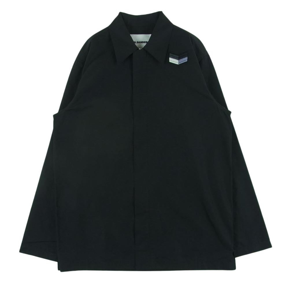 JIL SANDER ジルサンダー 22SS JSMU601426 国内正規品 ジップ アップ シャツ ジャケット イタリア製 ブラック系 44【中古】