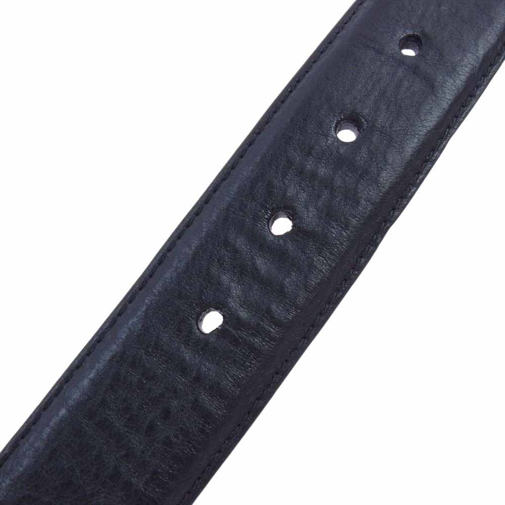 CHROME HEARTS クロムハーツ（原本無） 1.5 STRAP スクロールラベル リベット レザー ベルトストラップ ブラック系【中古】